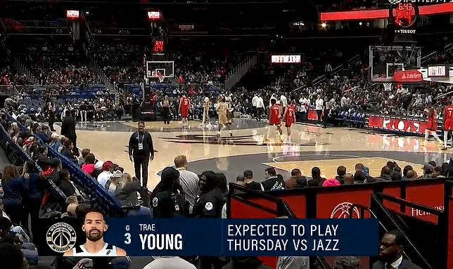 开云网站-期待！转播镜头打出数据：特雷-杨将在对阵爵士时迎来复出